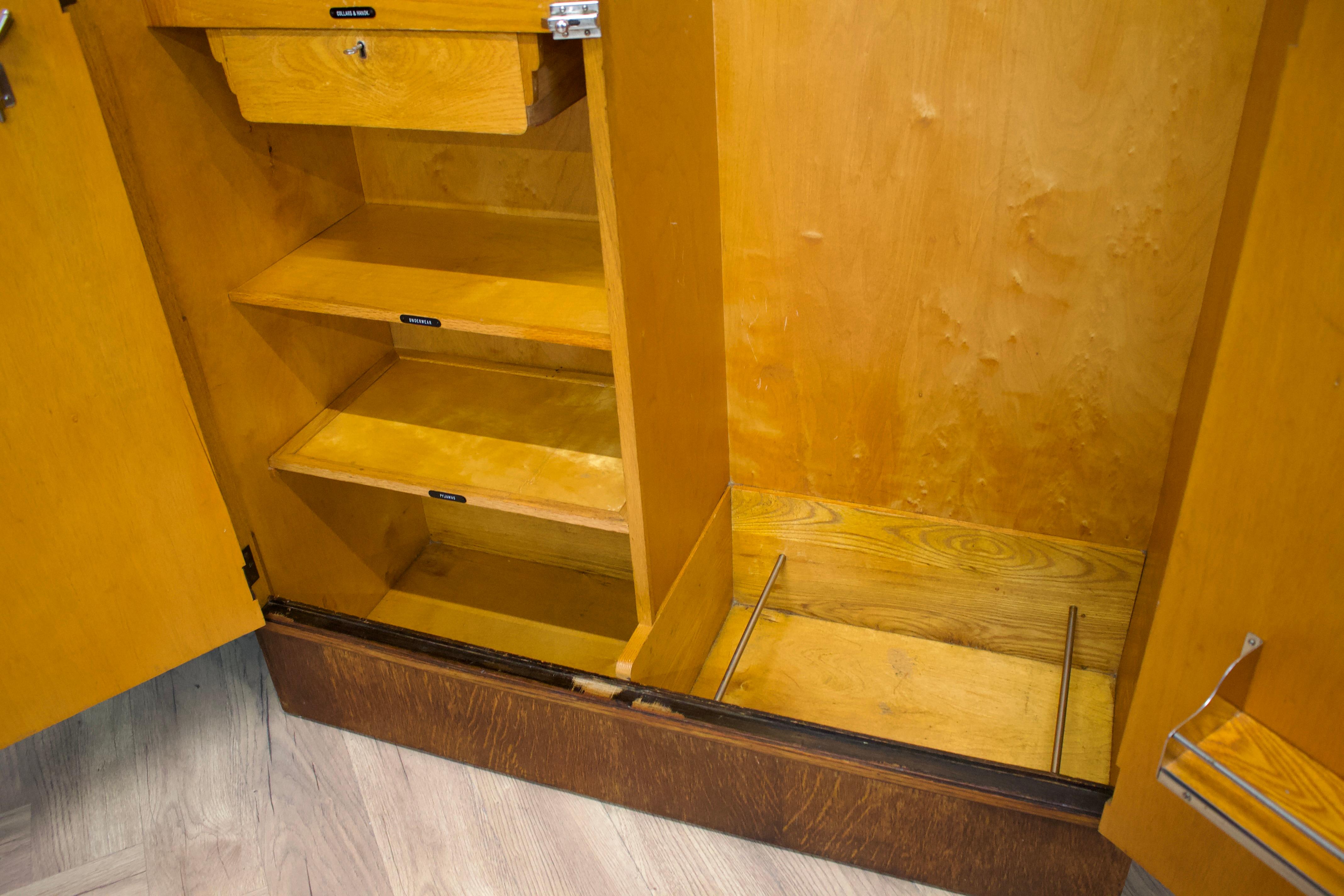 Vintage Art Deco Oak Compact Wardrobe from Compactum, 1930s im Angebot 5