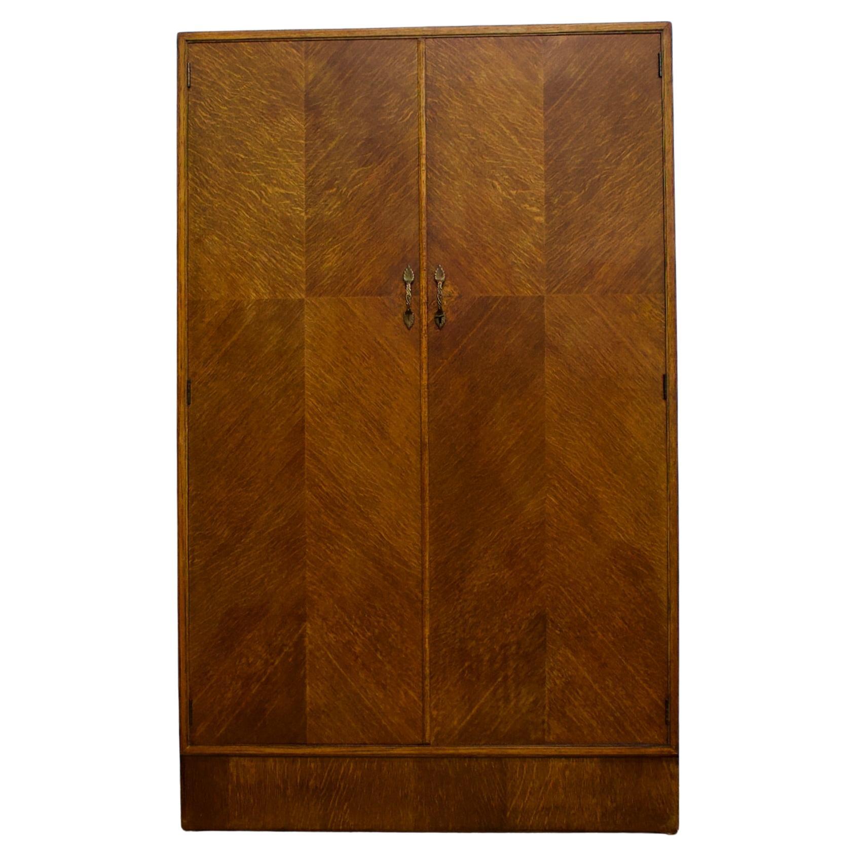 Vintage Art Deco Oak Compact Wardrobe from Compactum, 1930s
