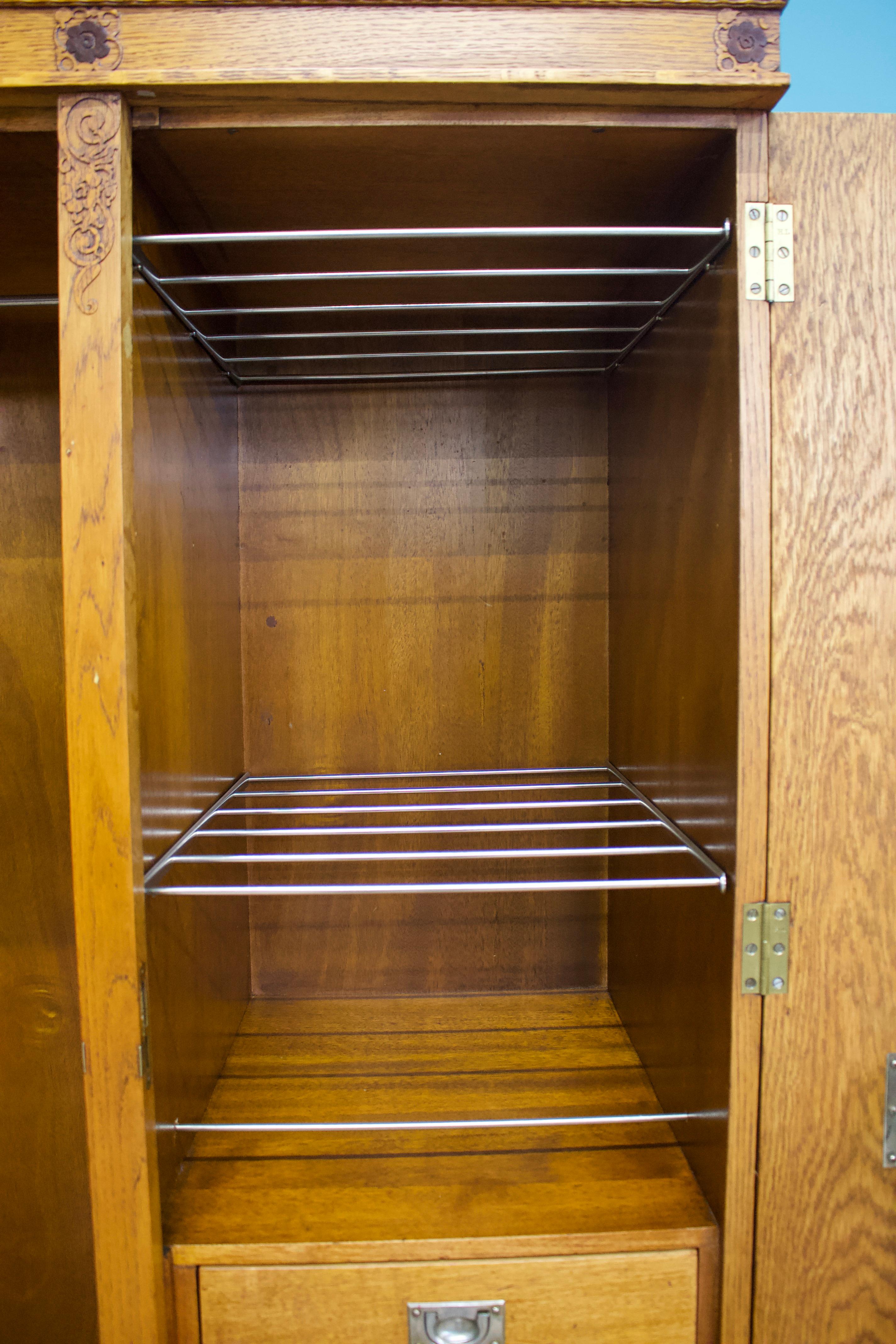 Vintage Art Deco Oak Compactum Wardrobe, 1930s 4