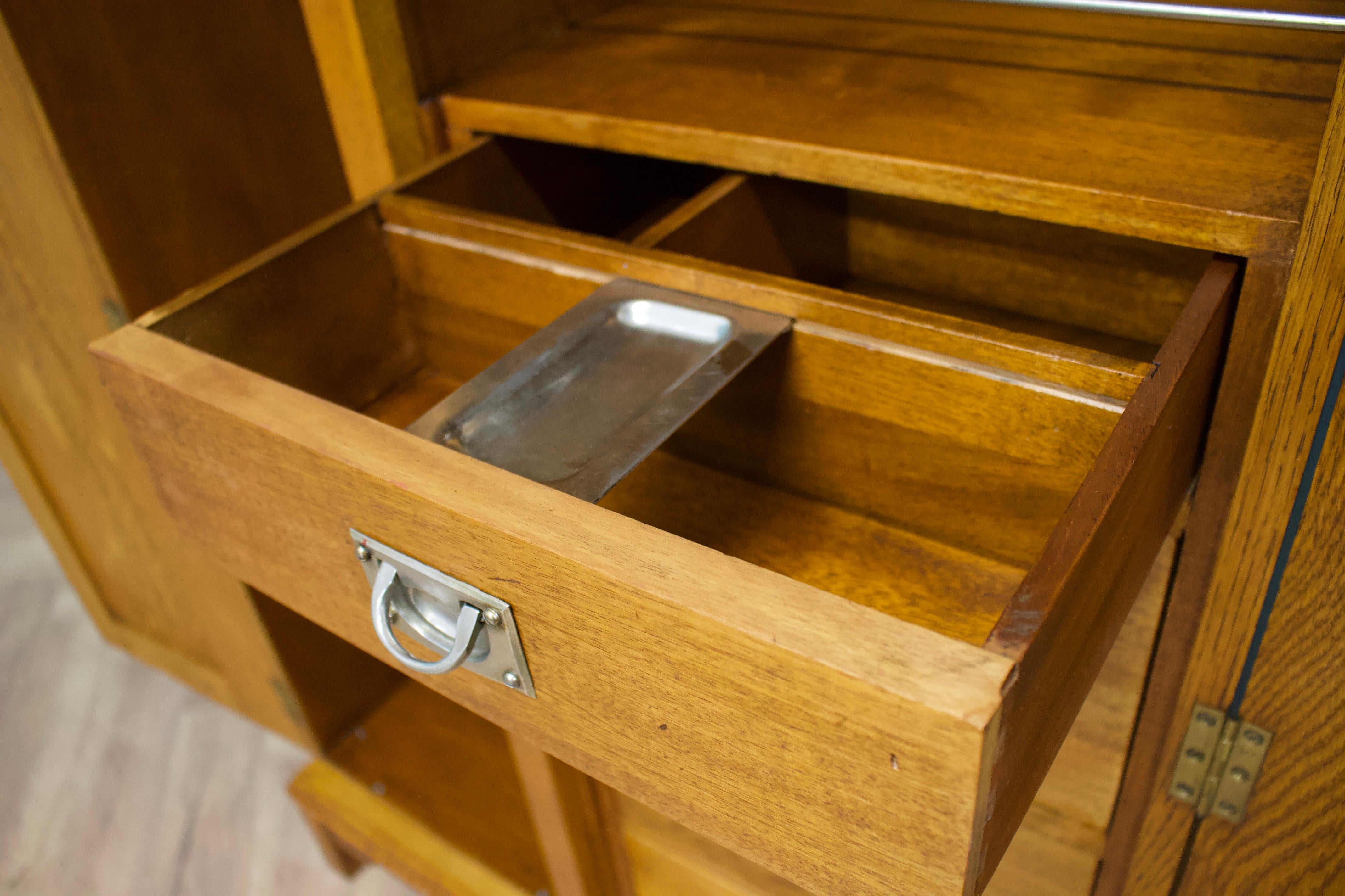Vintage Art Deco Oak Compactum Wardrobe, 1930s 5