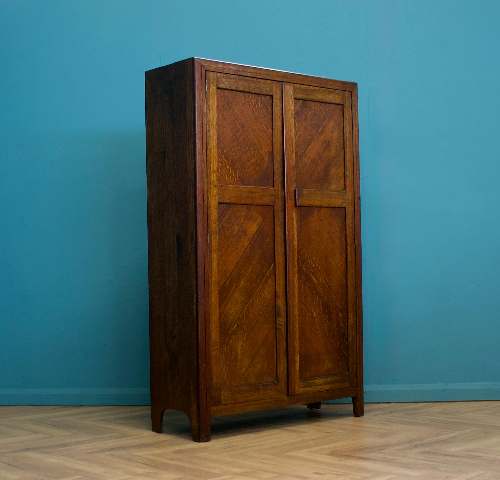Vintage Art Deco Eiche Compactum Kleiderschrank, 1930er Jahre (Art déco) im Angebot
