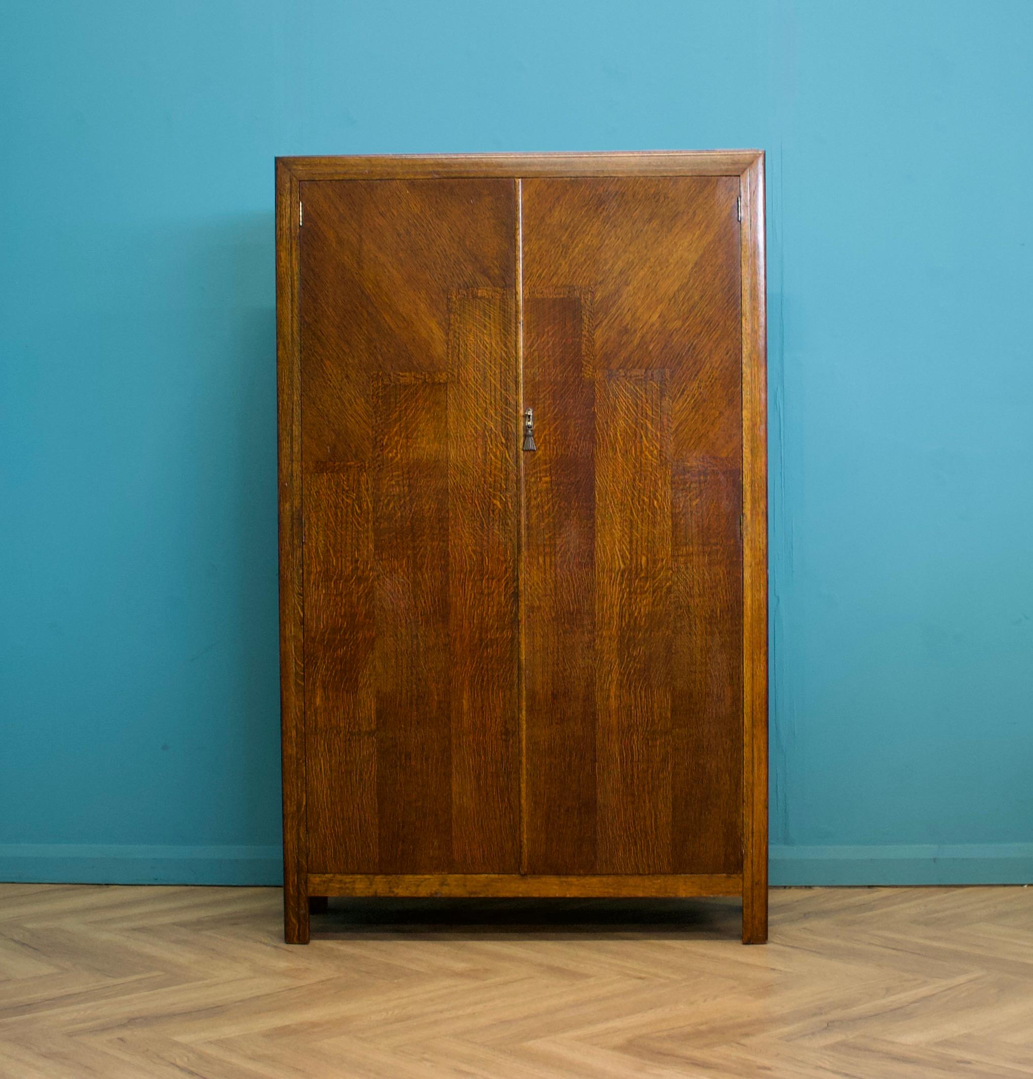 Art Déco Armadio Compactum in Oak, vintage Art Deco, anni '30 in vendita