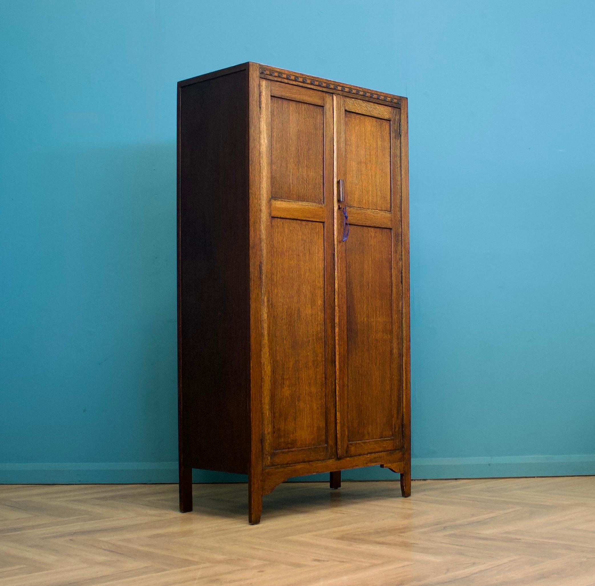 Vintage Art Deco Eiche Compactum Kleiderschrank, 1930er Jahre (Britisch)