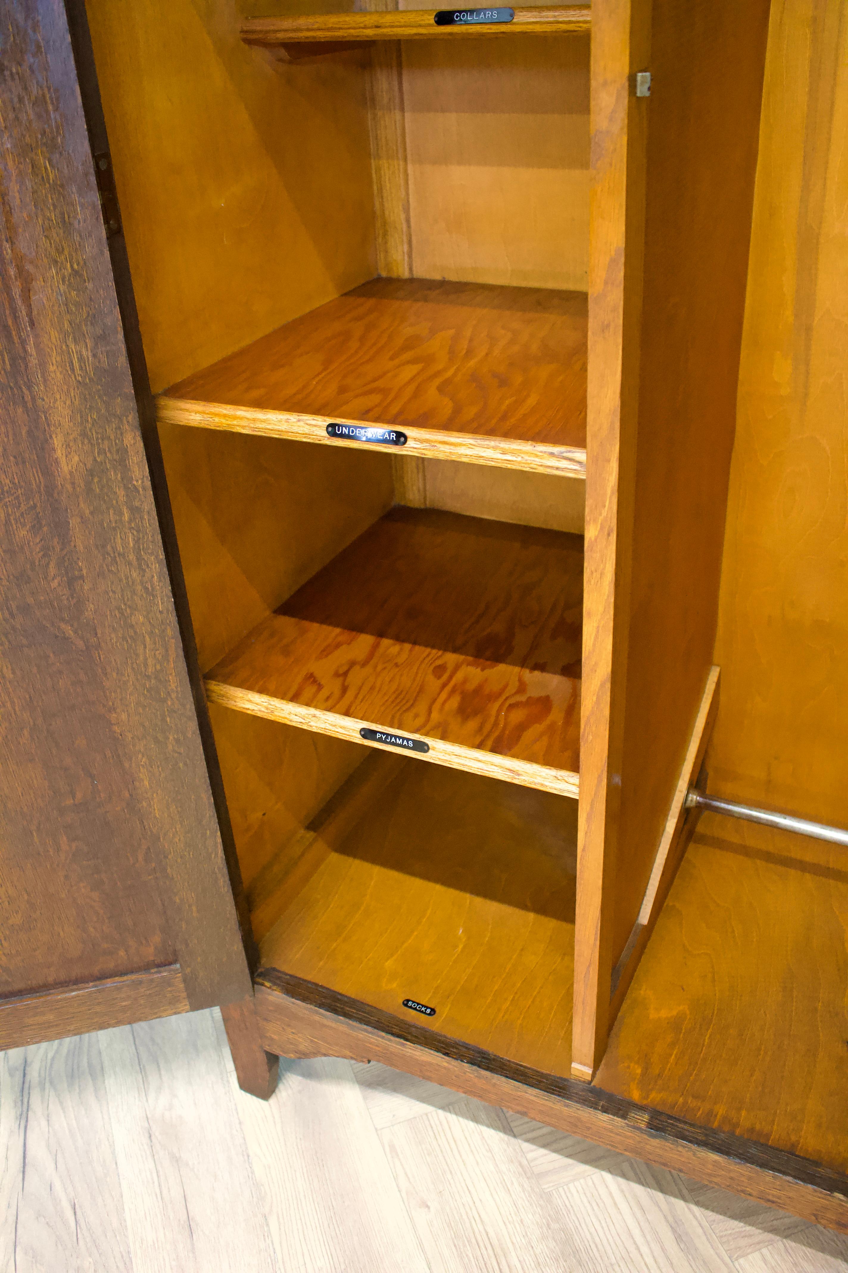 Vintage Art Deco Eiche Compactum Kleiderschrank, 1930er Jahre (Holz)