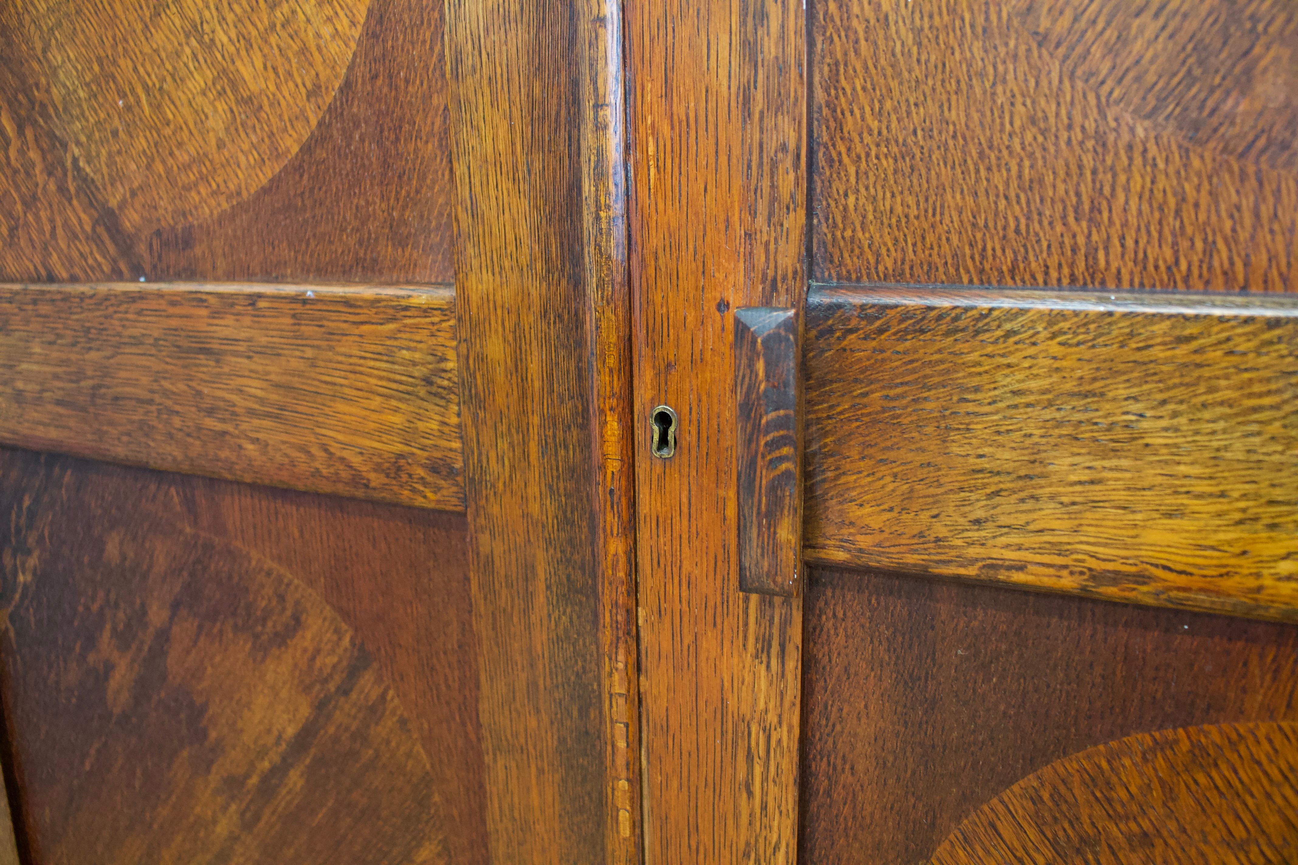Vintage Art Deco Eiche Compactum Kleiderschrank, 1930er Jahre (Holz) im Angebot
