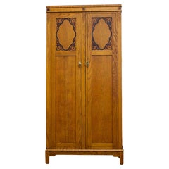 Vintage Art Deco Oak Compactum Wardrobe, 1930s