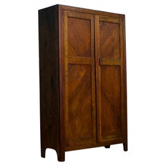 Vintage Art Deco Oak Compactum Wardrobe, 1930s