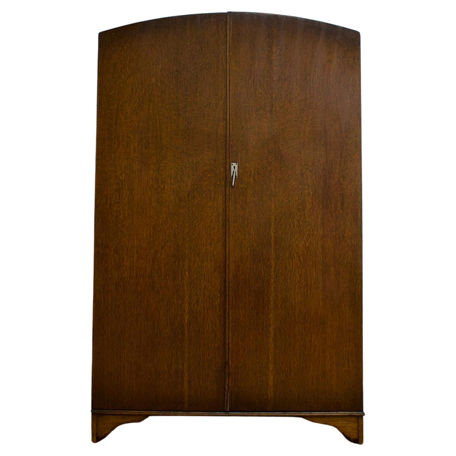 Vintage Art Deco Oak Compactum Wardrobe from AW Lynn, 1930s