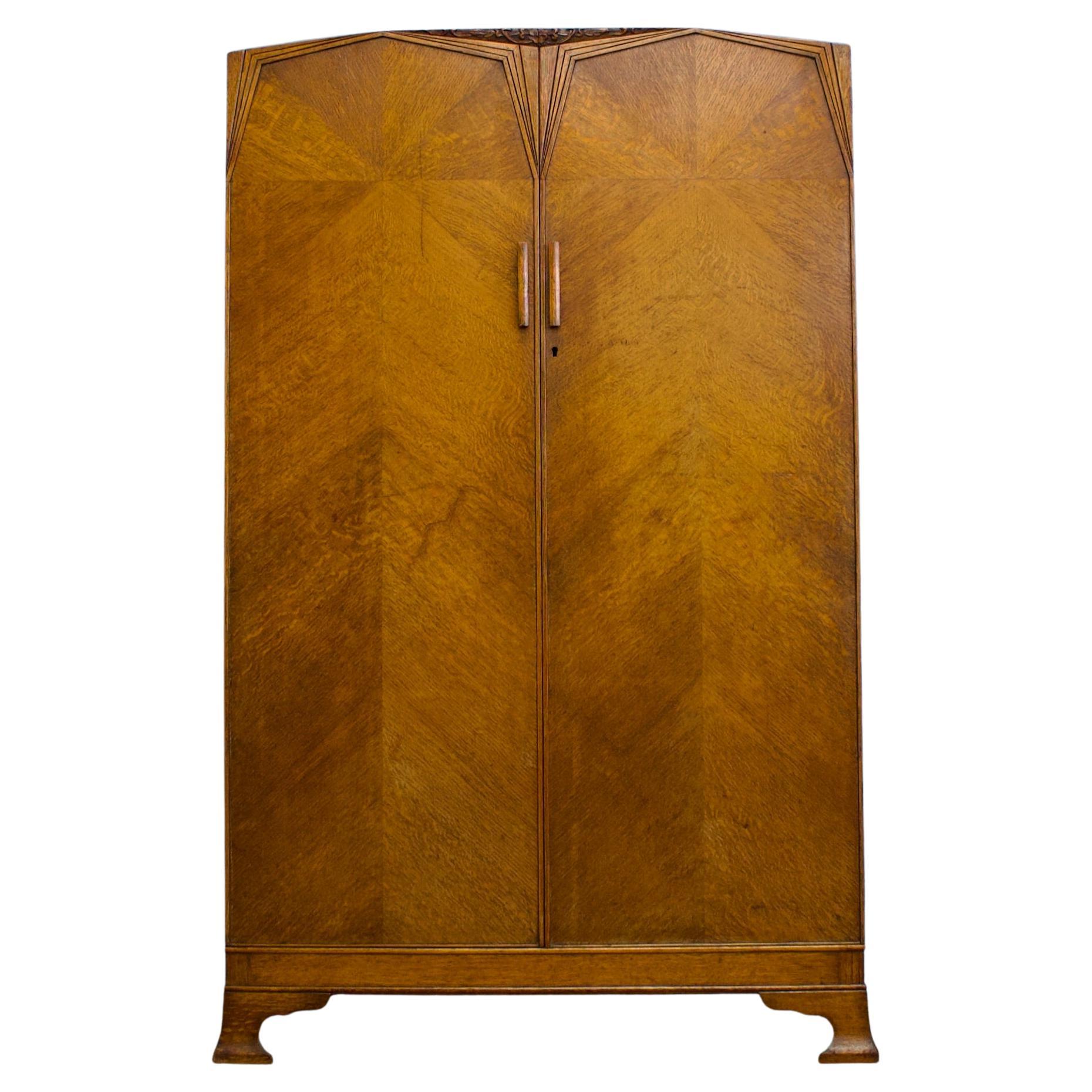 Armadio Compactum in Oak Vintage Art Deco di G Plan (E Gomme), anni 
30