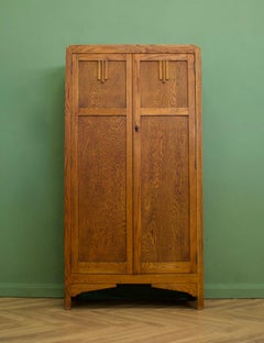 Vintage Art Deco Oak Wardrobe, 1920s