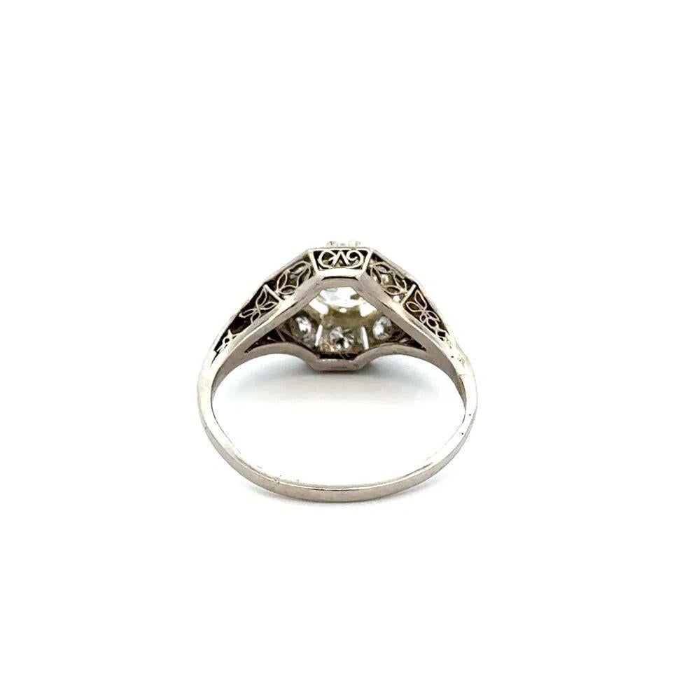 Women's Vintage Art Deco Old European Cut Diamond Gold Solitaire Cocktail Ring For Sale