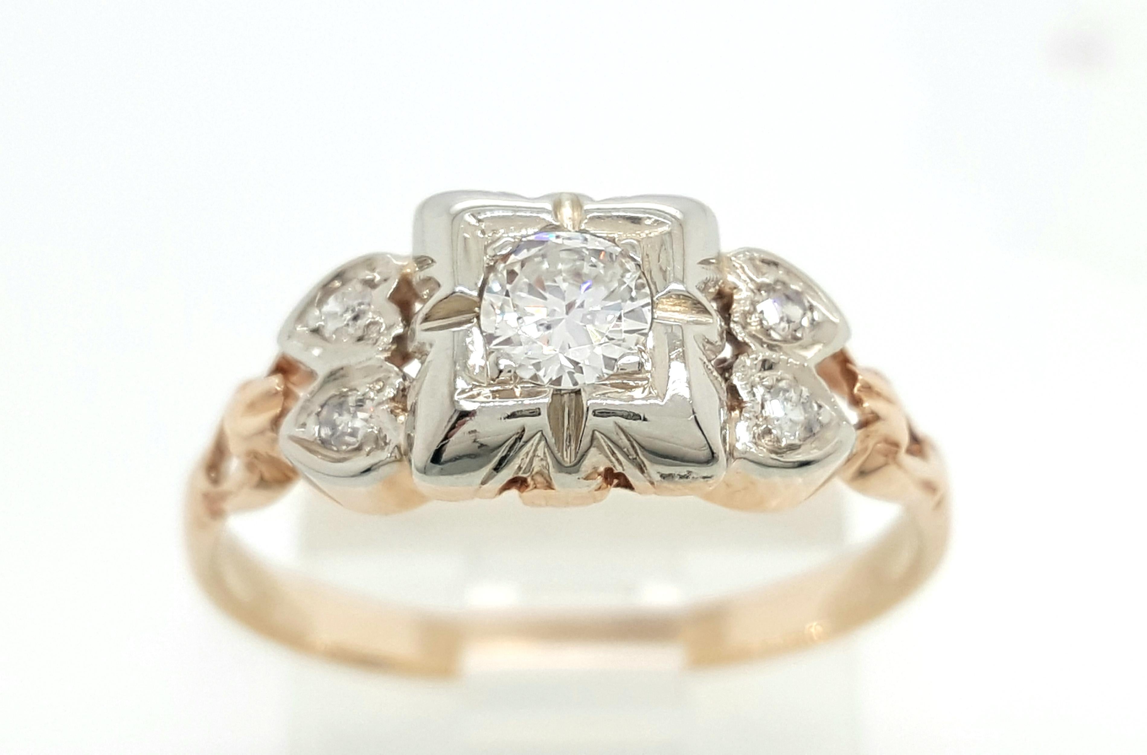 two tone vintage engagement rings