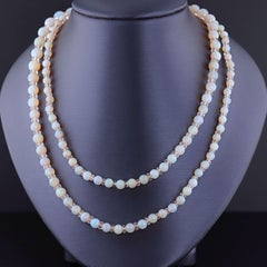 Vintage Art Deco Opal Bead Necklace