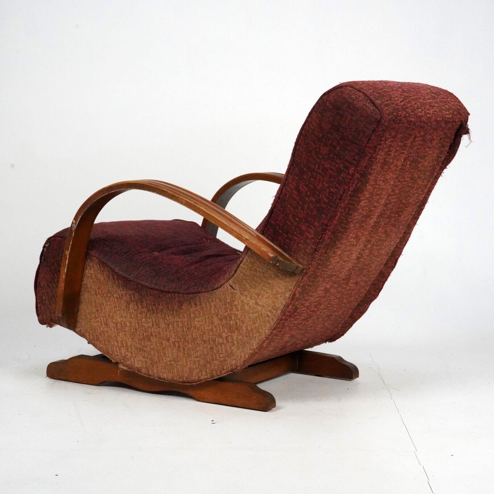 Vintage Art Deco Open Arm Rocking Chair, 1930 1