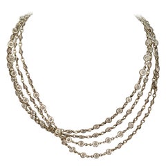 Vintage Art Deco Opera Length Rock Crystal Necklace