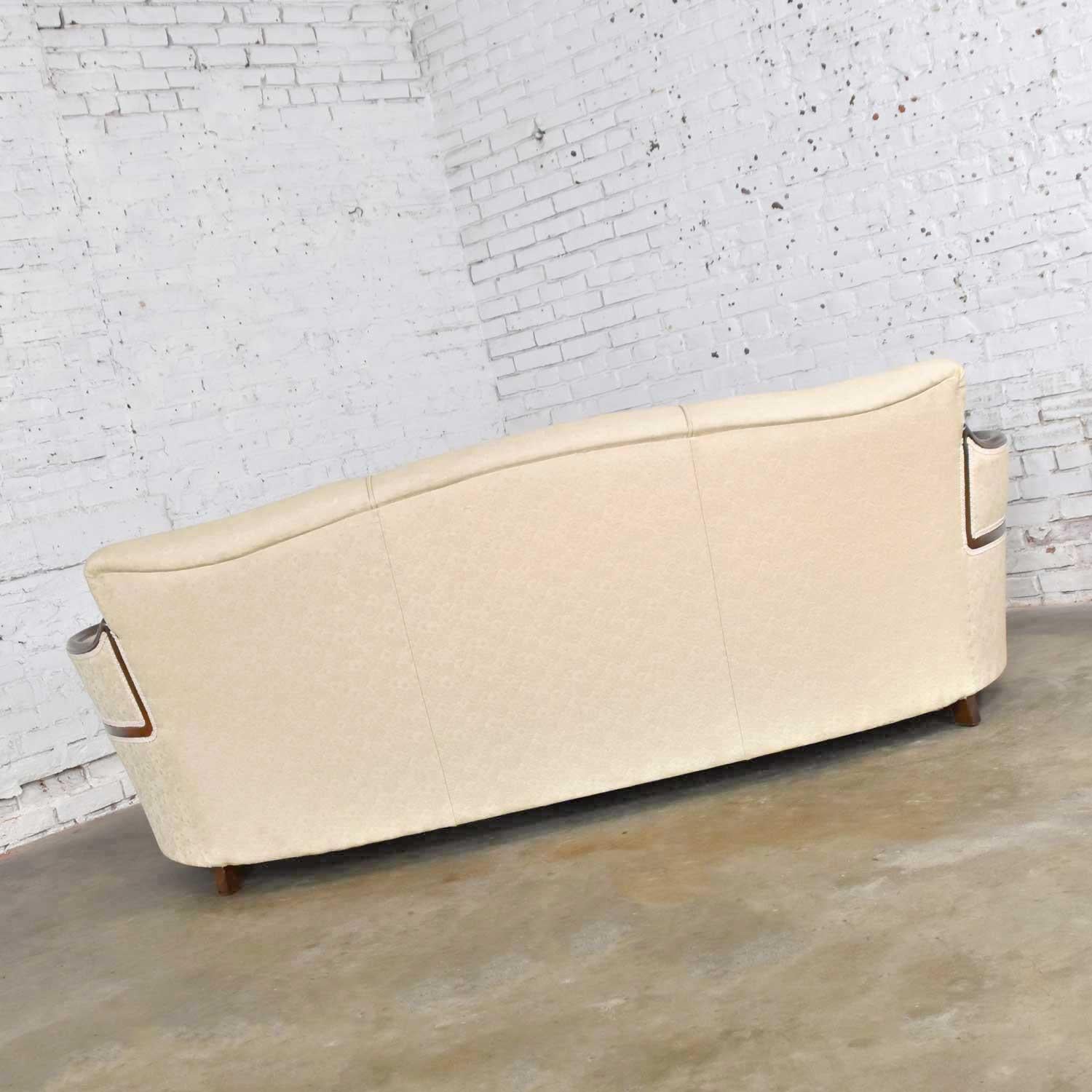 Vintage Art Deco or Art Nouveau Sofa with Walnut Frame & Trim from Vargas Furn. 1