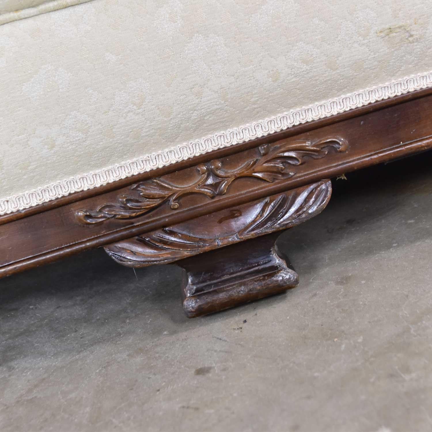 Vintage Art Deco or Art Nouveau Sofa with Walnut Frame & Trim from Vargas Furn. 3