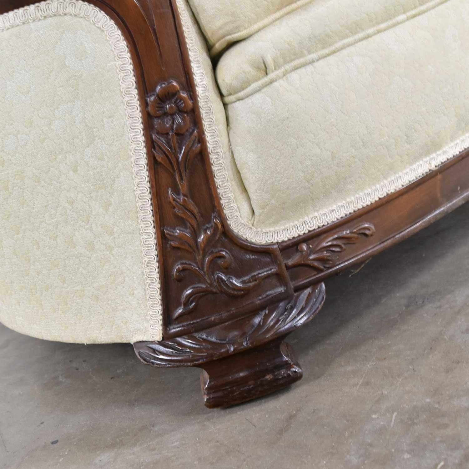 Vintage Art Deco or Art Nouveau Sofa with Walnut Frame & Trim from Vargas Furn. 4