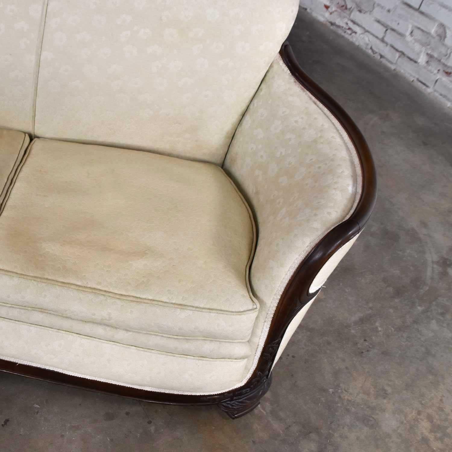 Vintage Art Deco or Art Nouveau Sofa with Walnut Frame & Trim from Vargas Furn. 9