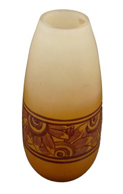 Vintage Art Deco Orange Vase:: France:: 1920-1930