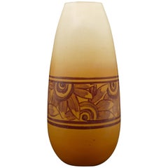 Vintage Art Deco Orange Vase, France, 1920-1930