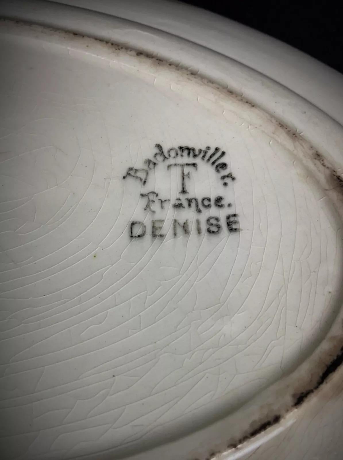 Early 20th Century Vintage Art Deco Oval Platter by Badonviller, 