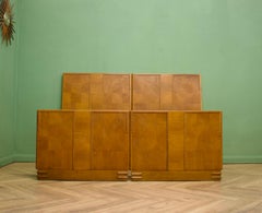 Vintage Art Deco Pair Oak Single Beds, 1930s