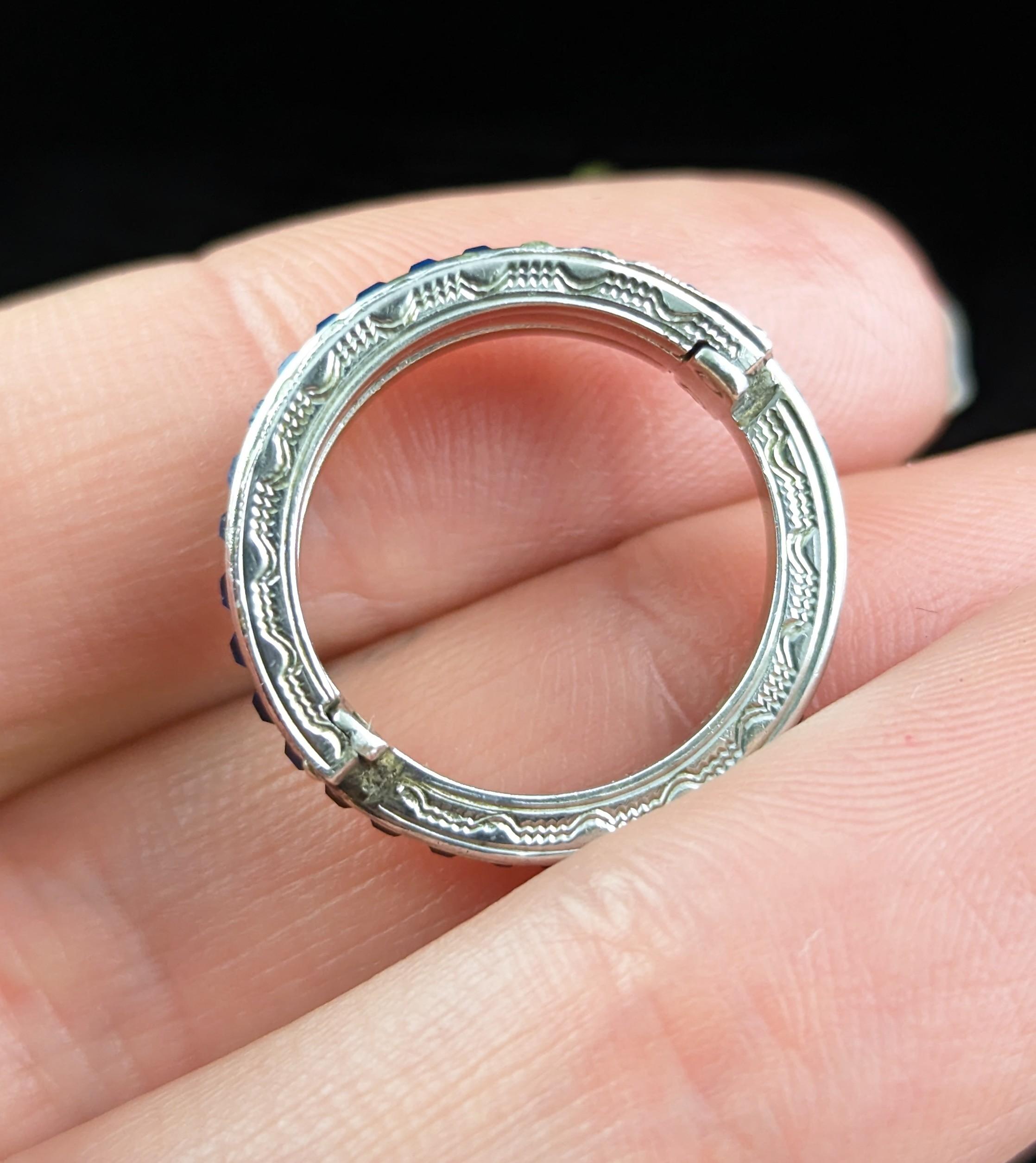Vintage Art Deco Paste Eternity Ring, Day to Night, Flippable For Sale 5