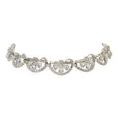 Vintage Art Deco Pave con pera, tondo e baguette, girocollo Circa 1960