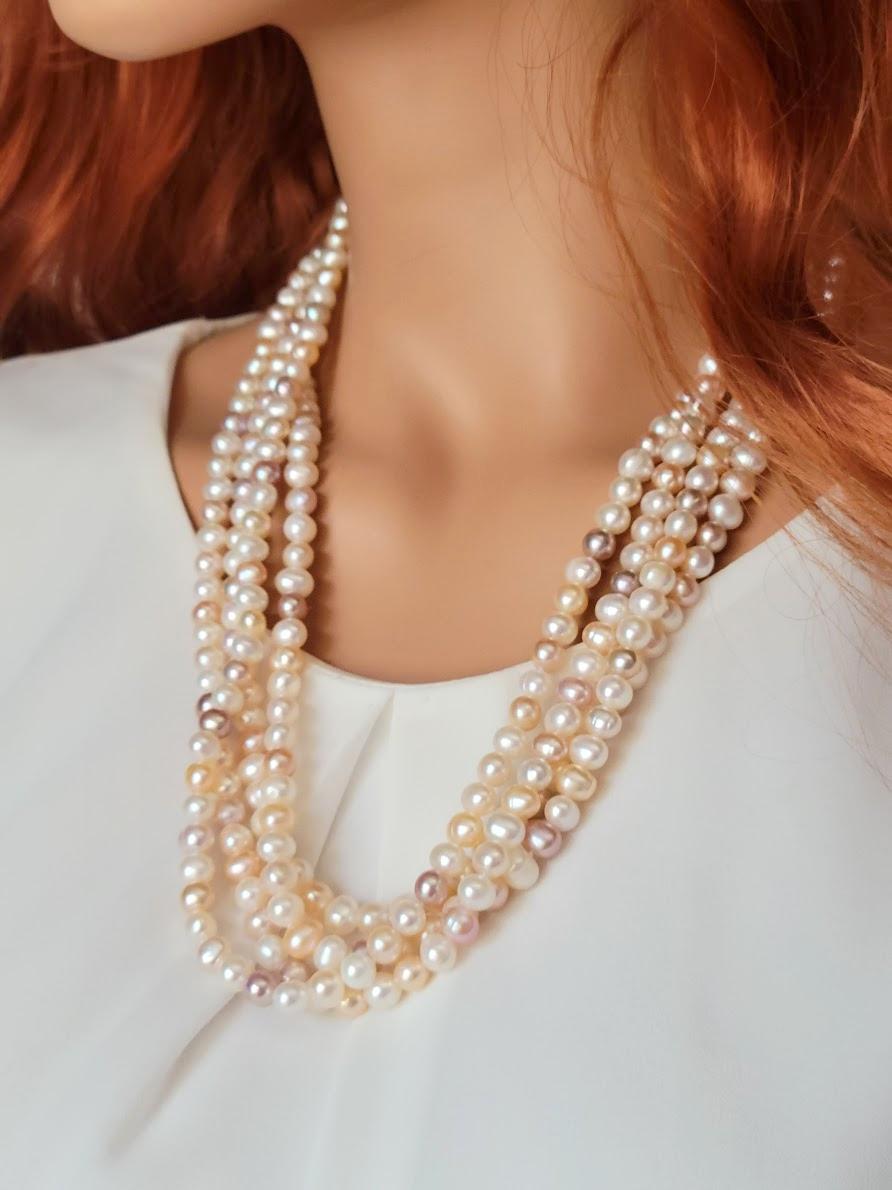 Women's  Art Deco Pearl Necklace length 100