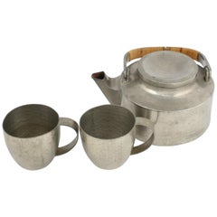 Vintage Art Deco Pewter Teaset by Harald Buchrucker, Germany, 1940s