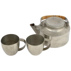 Vintage Art Deco Pewter Teaset by Harald Buchrucker, Germany, 1940s