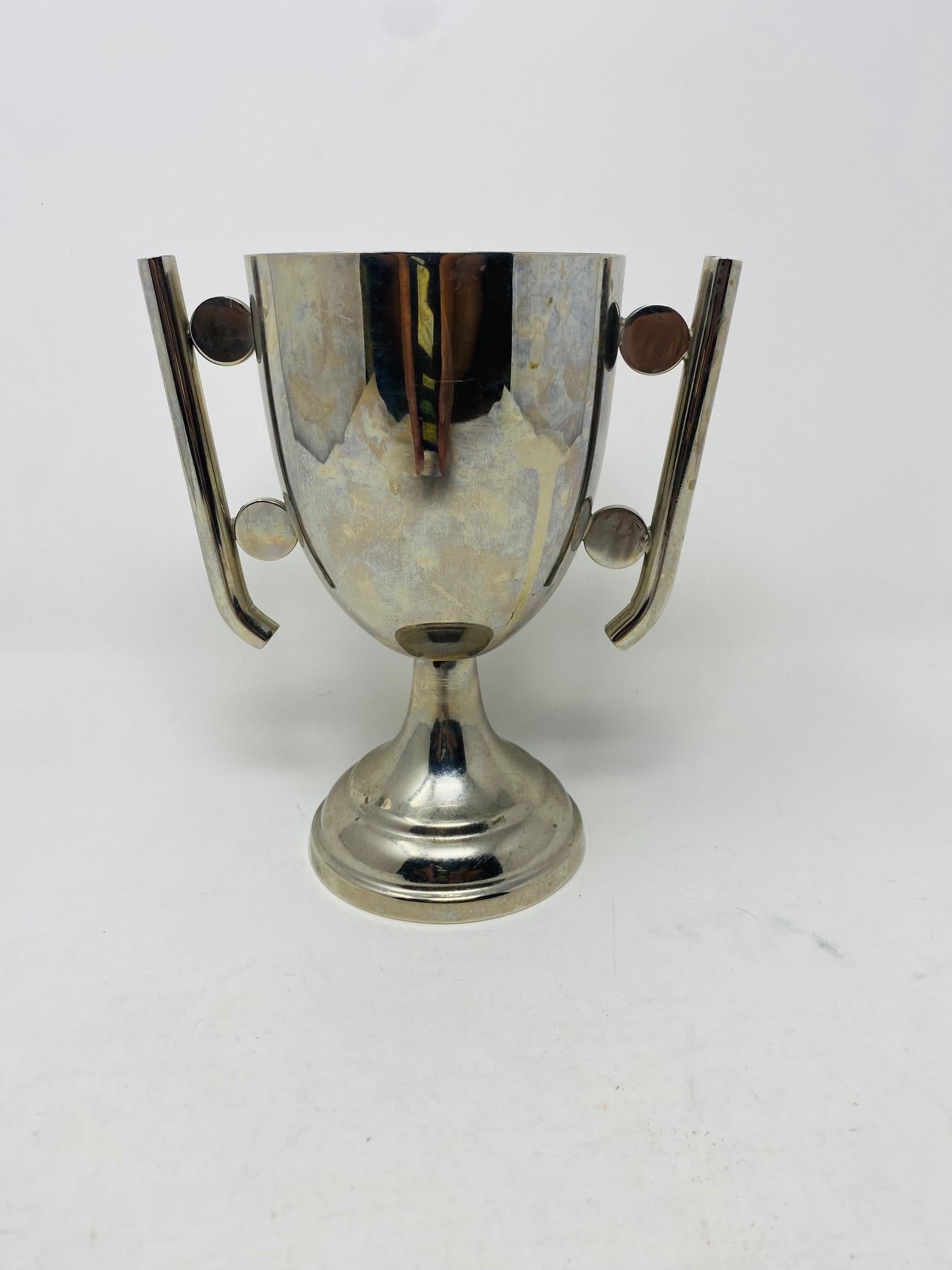 Vintage Art Deco Pewter Trophy Cup 1930s In Good Condition For Sale In San Diego, CA