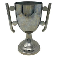 Coupe de trophée Art Déco vintage en étain des années 1930
