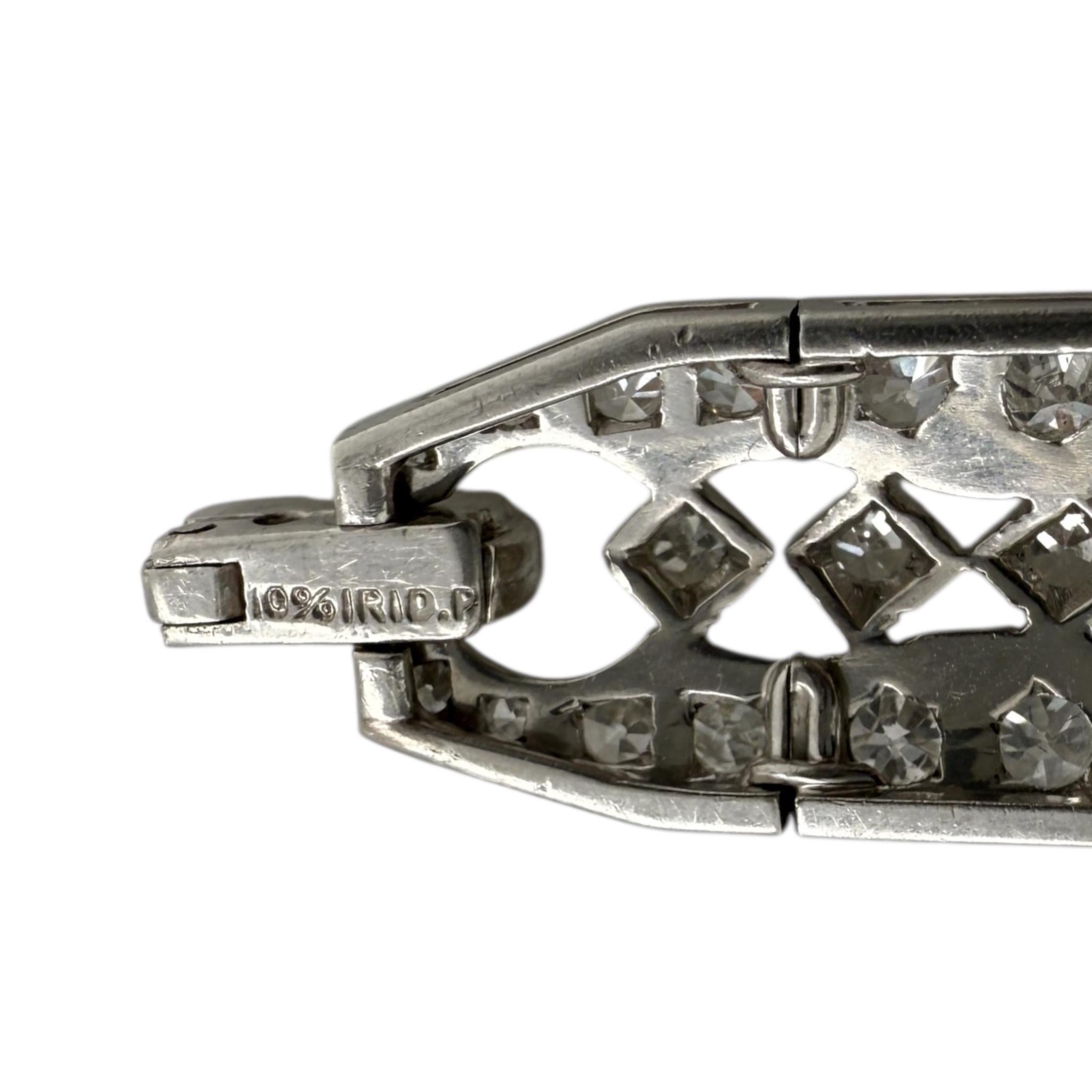 Bracciale tennis vintage Art of Vintage in platino con diamanti da 6 carati in vendita 2