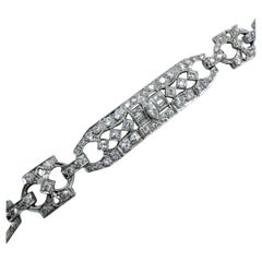 Vintage Art Deco Platinum 6 Carat Diamond Tennis Bracelet
