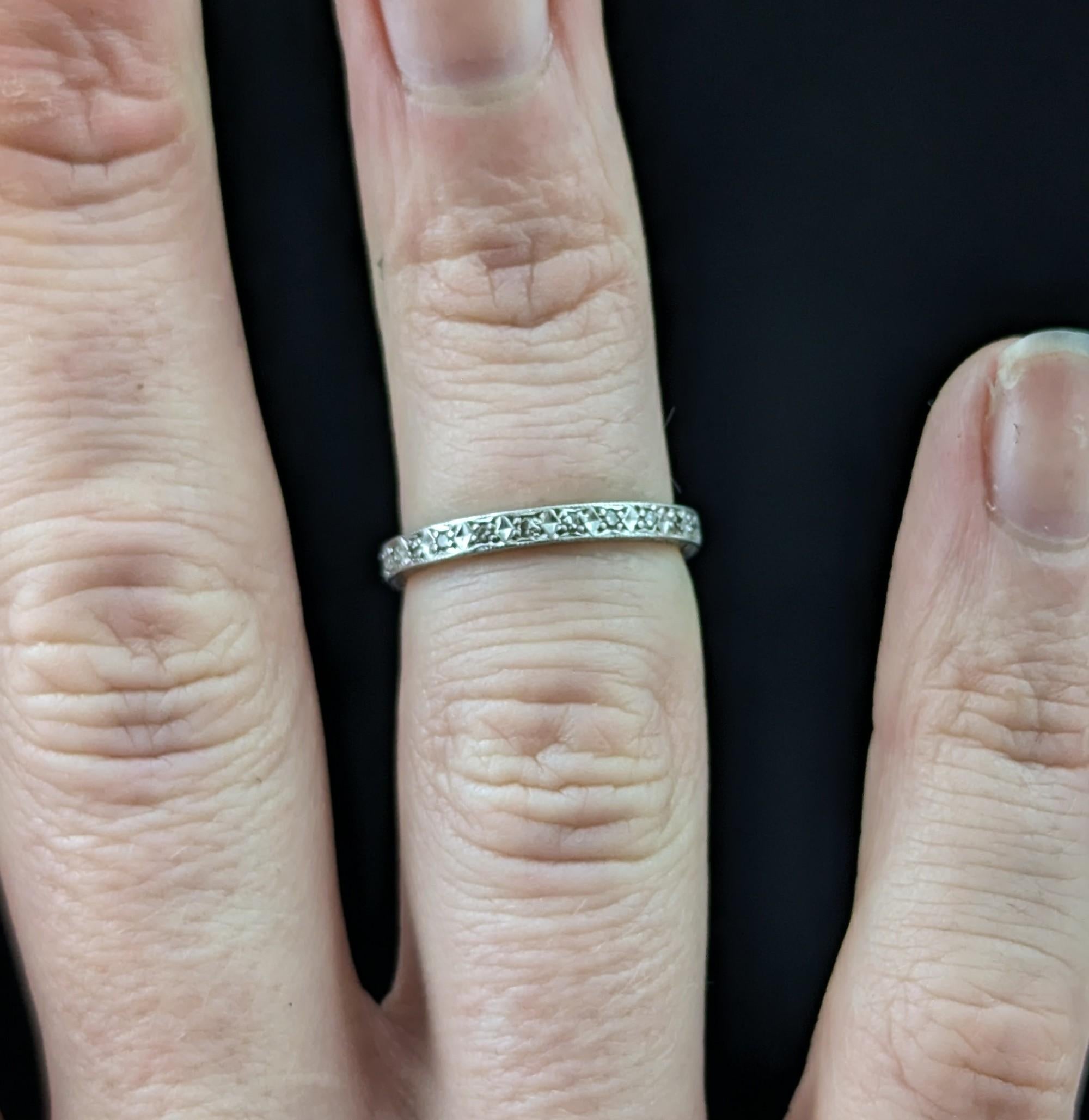 Vintage Art Deco Platinum and Diamond eternity ring 5