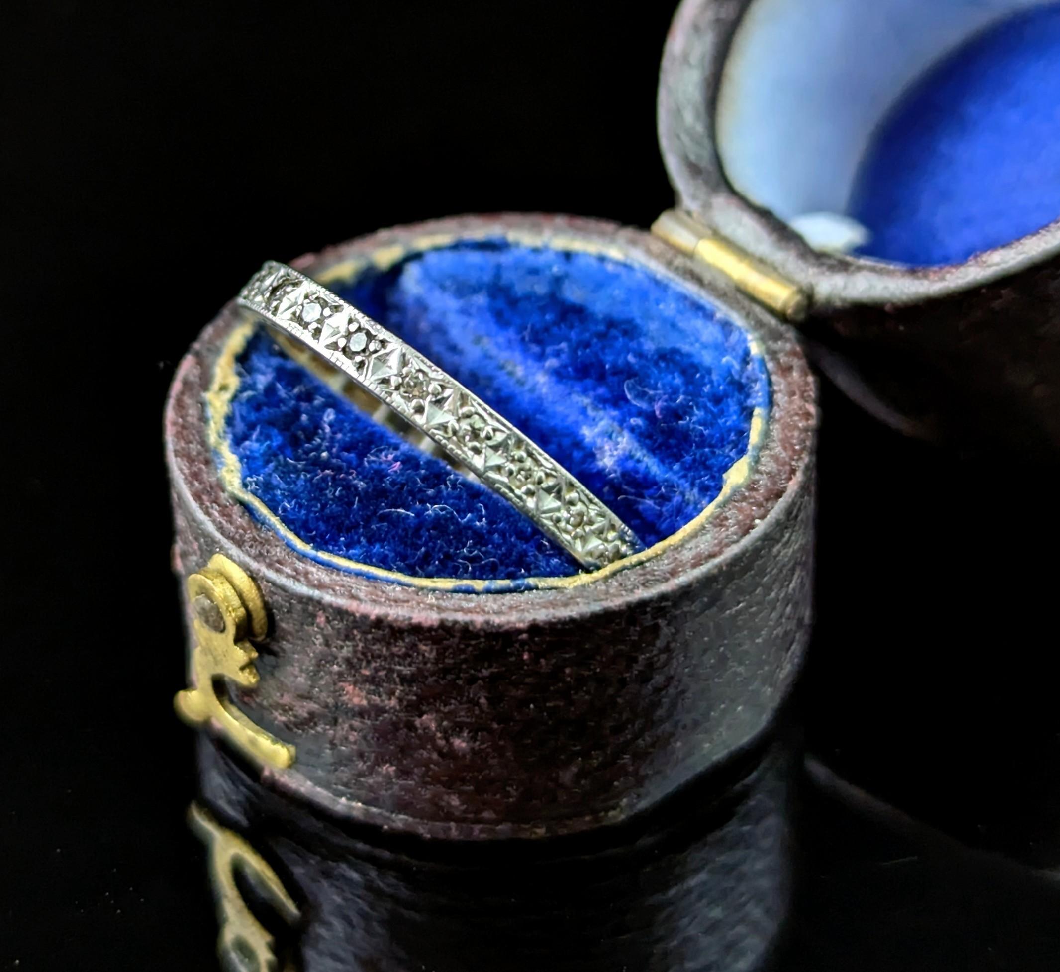 Vintage Art Deco Platinum and Diamond eternity ring 7