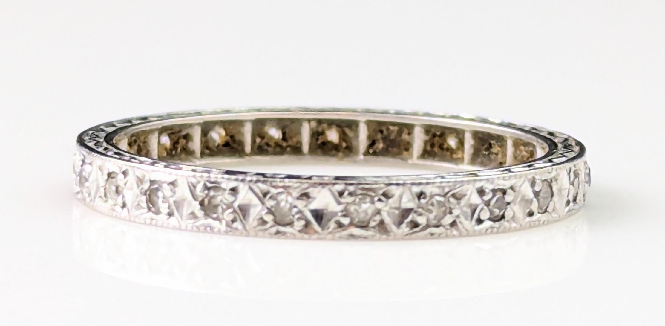 Vintage Art Deco Platinum and Diamond eternity ring 8