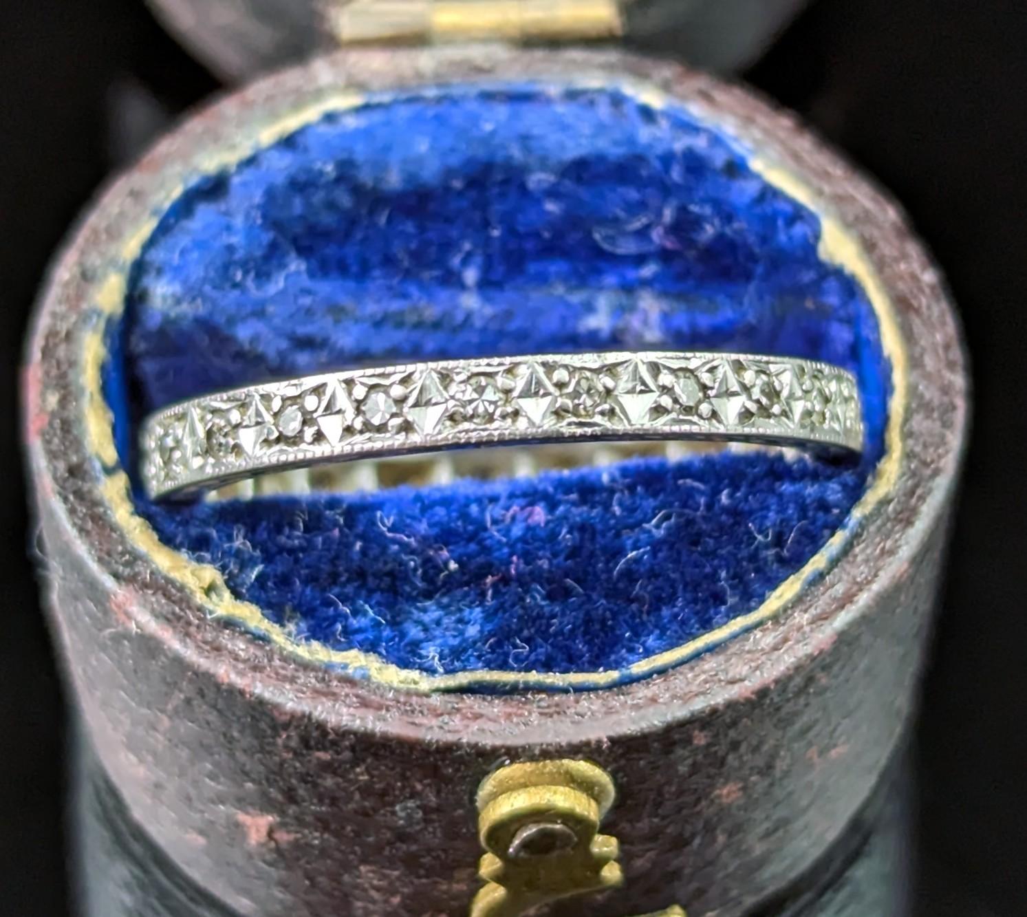 The decadence and elegant beauty of Art Deco eternity rings such as this Diamond ring truly stand the rest of time.

It is a style that has embodied the sentiment of love and connection for centuries with some suggesting the origins go back to