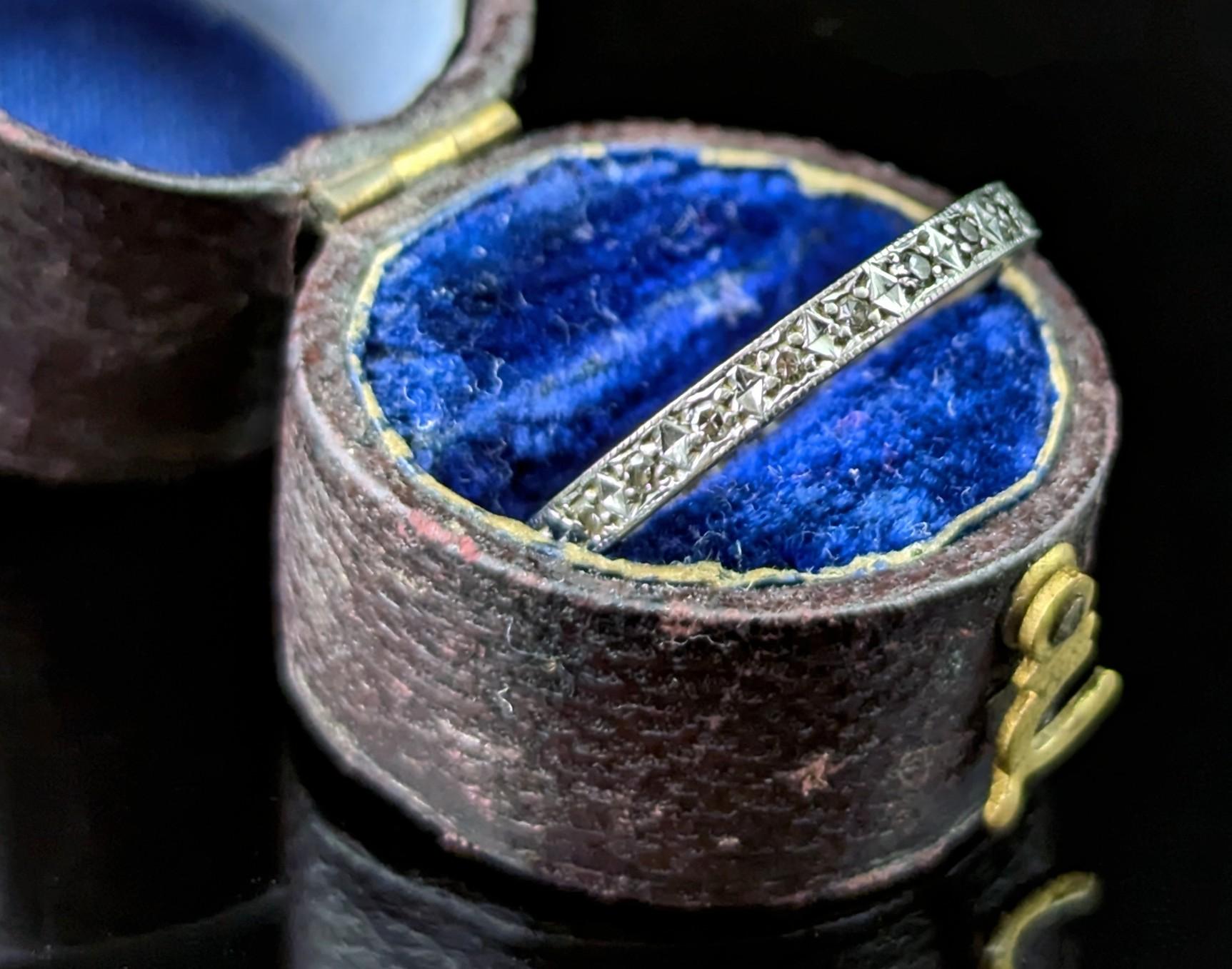 Vintage Art Deco Platinum and Diamond eternity ring In Good Condition In NEWARK, GB