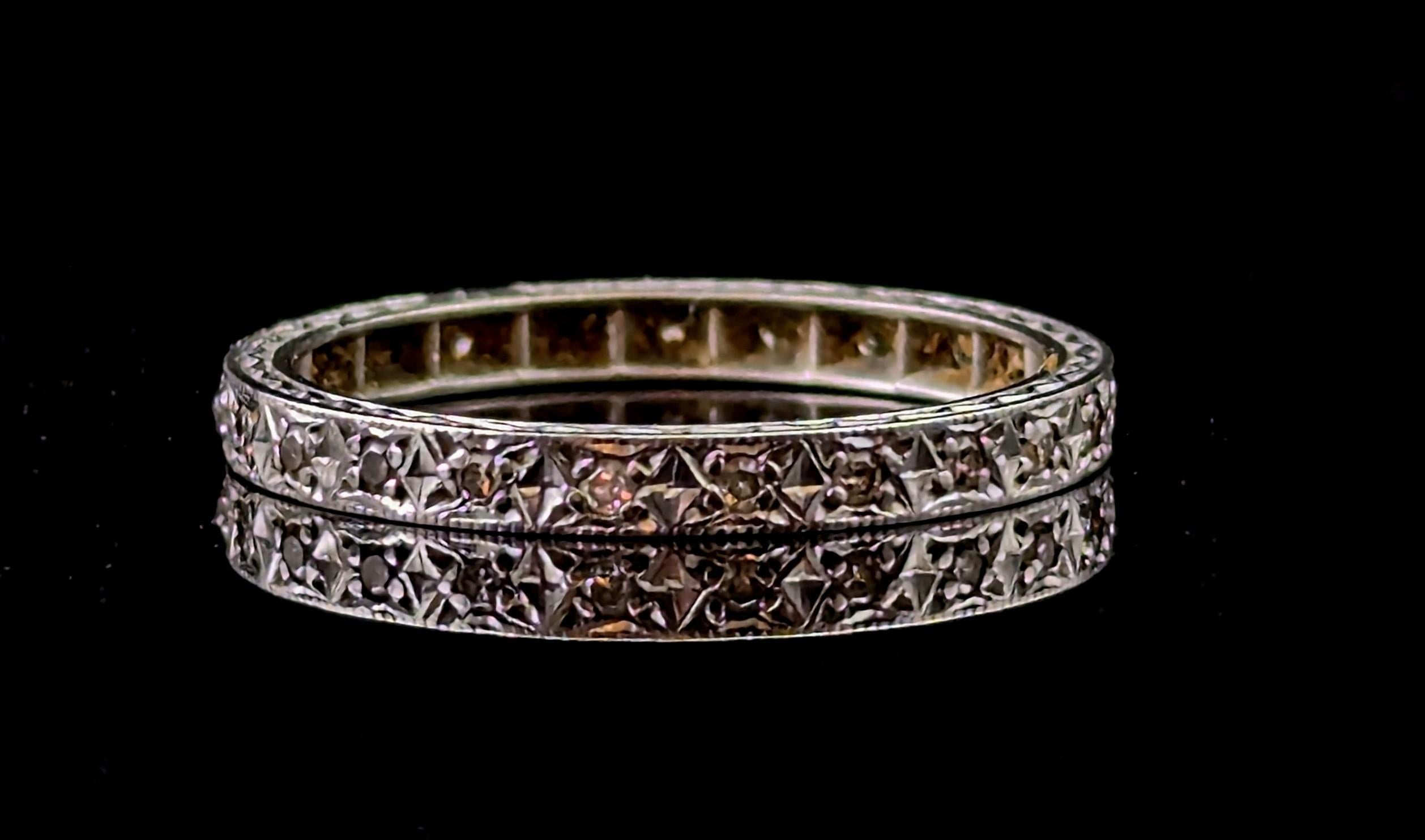 Vintage Art Deco Platinum and Diamond eternity ring 1