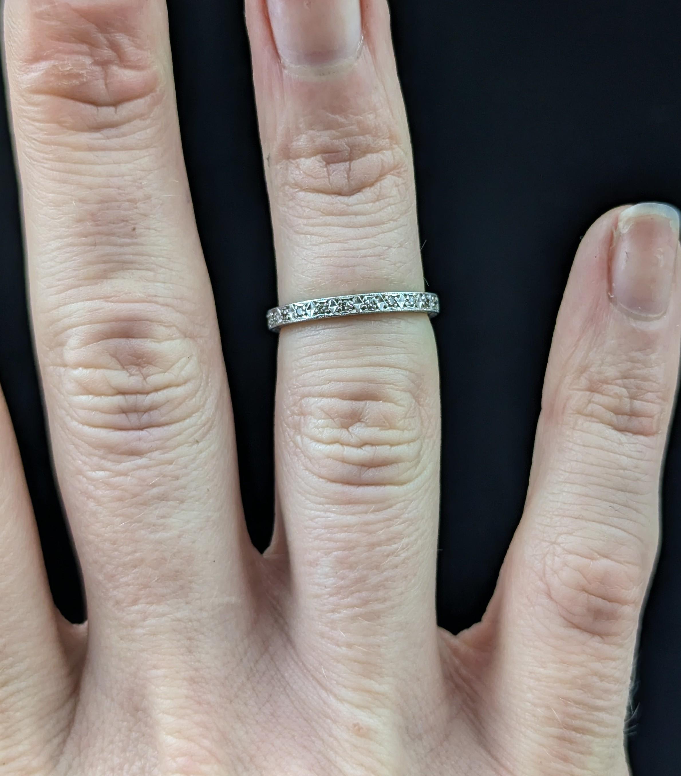 Vintage Art Deco Platinum and Diamond eternity ring 2