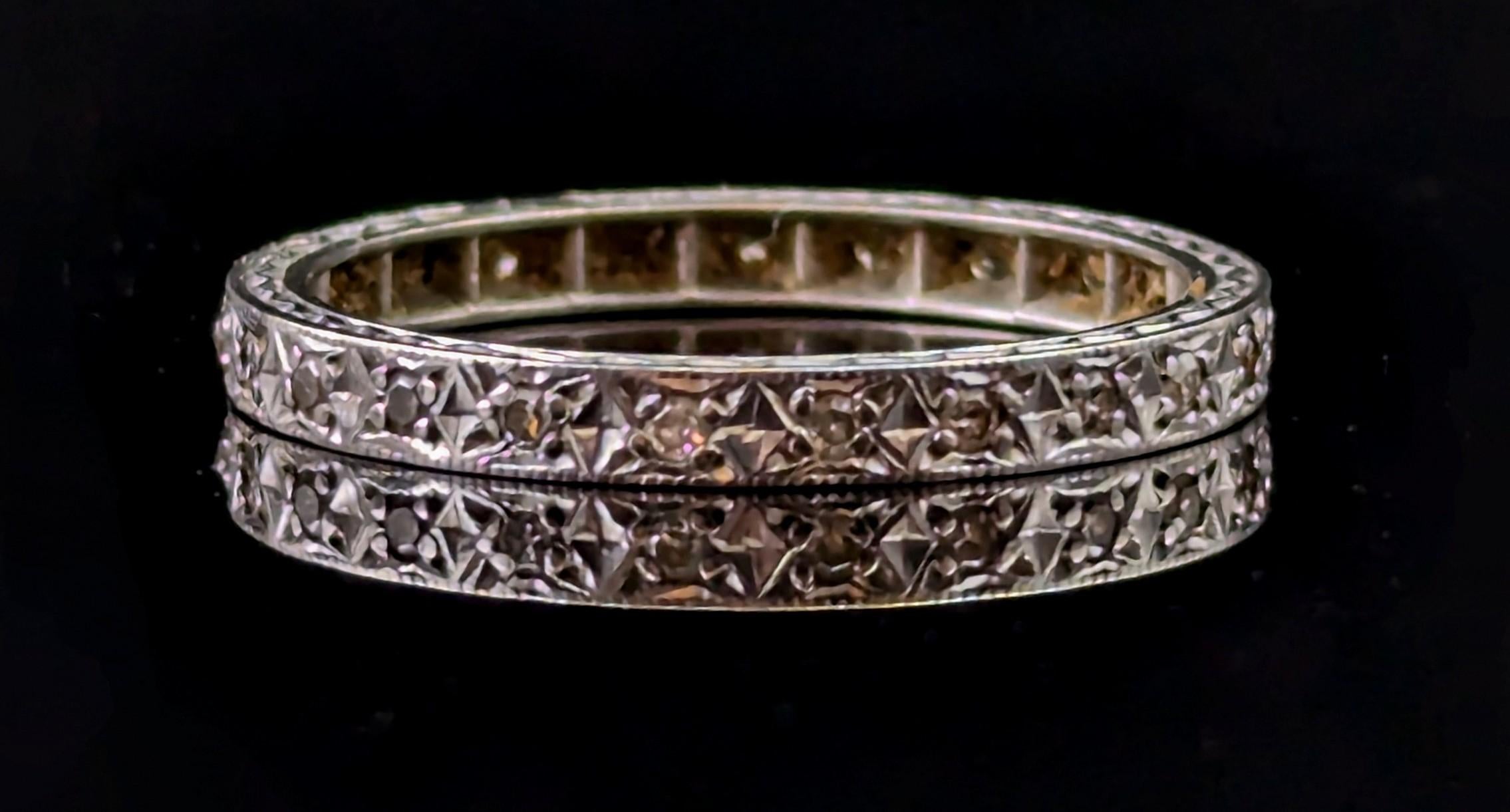 Vintage Art Deco Platinum and Diamond eternity ring 3