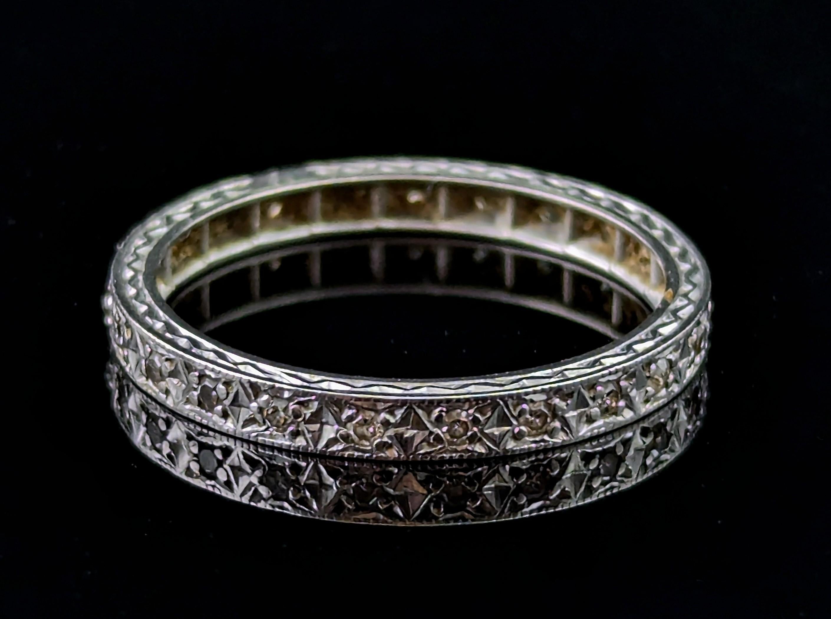 Vintage Art Deco Platinum and Diamond eternity ring 4