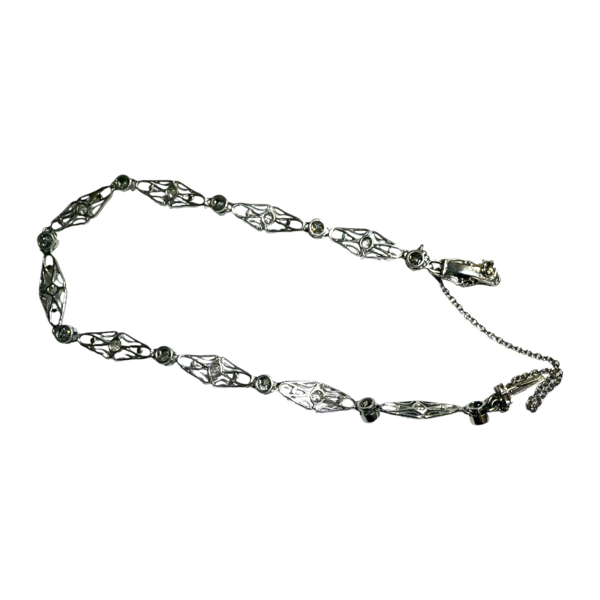 Vintage Art Deco Platin Diamant-Filigran-Armband im Angebot 1