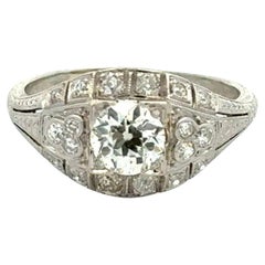 Vintage Art Deco Platinum Diamond Solitaire Ring
