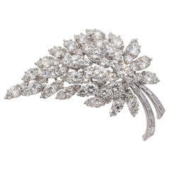 Colgante Broche Vintage Art Decó Platino y Paladio 4,30 TCW Diamante Motivo Hoja