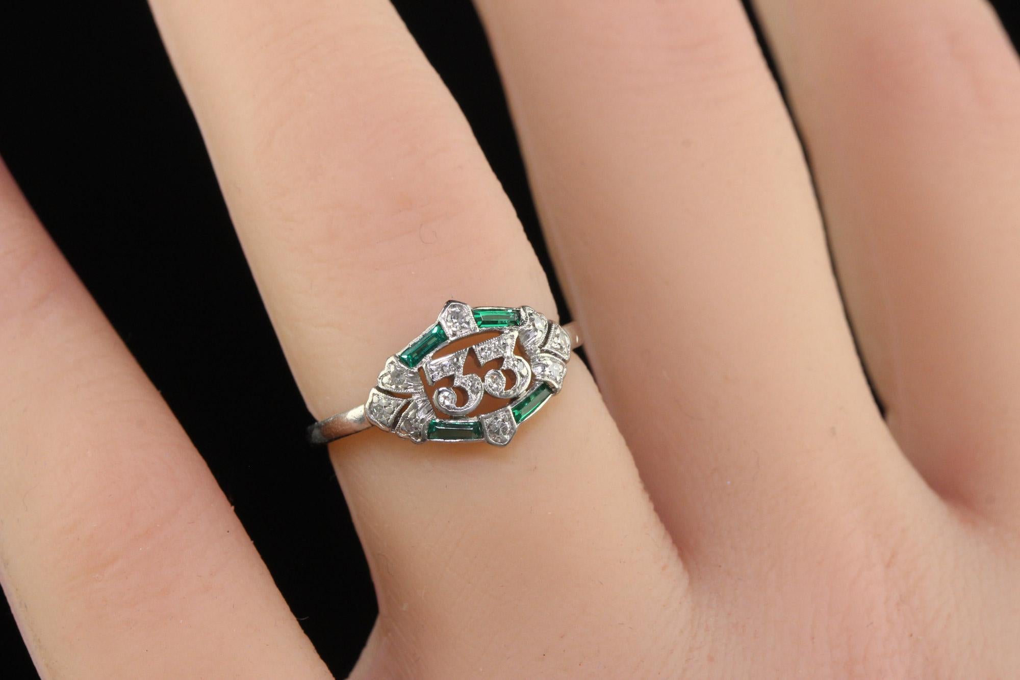 Vintage Art Deco Platinum Single Cut Diamond Circa 