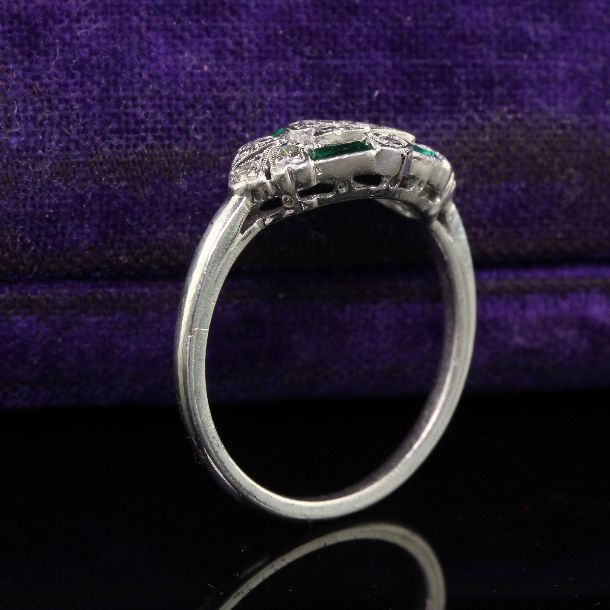 Vintage Art Deco Platinum Single Cut Diamond Circa 